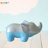 Adorable Silver Blue Stitching Elephant Animal Shaped Styling Bookend and Door Shield Nursery Decoration