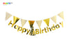 Happy Birthday Banner | Foil Paper Bunting | Birthday Hat Banner Birthday Party Decorations | Party Photo Props Backdrop