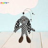 Adorable Black And White Handmade Plaid Vegan Canvas Rabbit Animal Shape Bag Pendant Keychain