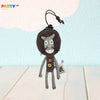 Adorable Handmade Witty And Funny Gray Animal Lion Shape Bag Pendant Keychain