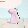 Adorable Handmade Pink Pig Sitting Pose Natural Leather Bag Pendant Keychain