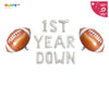 First Year Down Banner with football Balloon Set