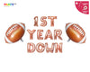 First Year Down Banner with football Balloon Set